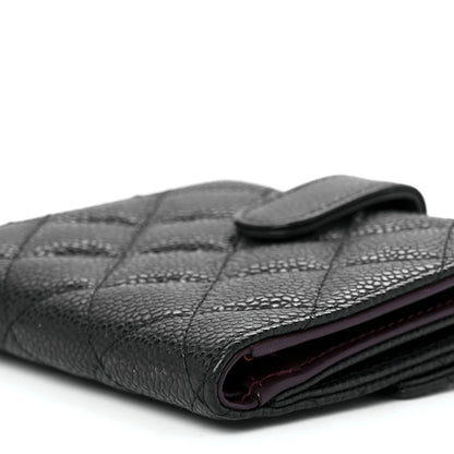 Chanel Caviar Quilted Compact French Flap Wallet Black 13 of 14