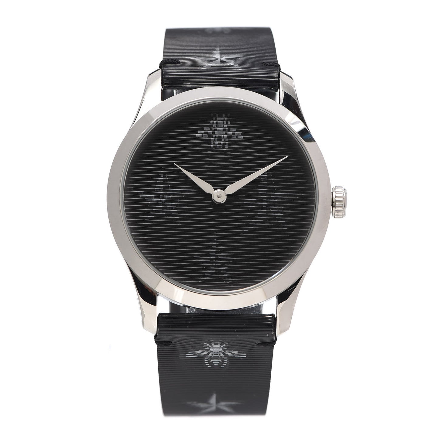 Stainless Steel Calfskin 38mm G-Timeless Bee Star Hologram Quartz Watch Black