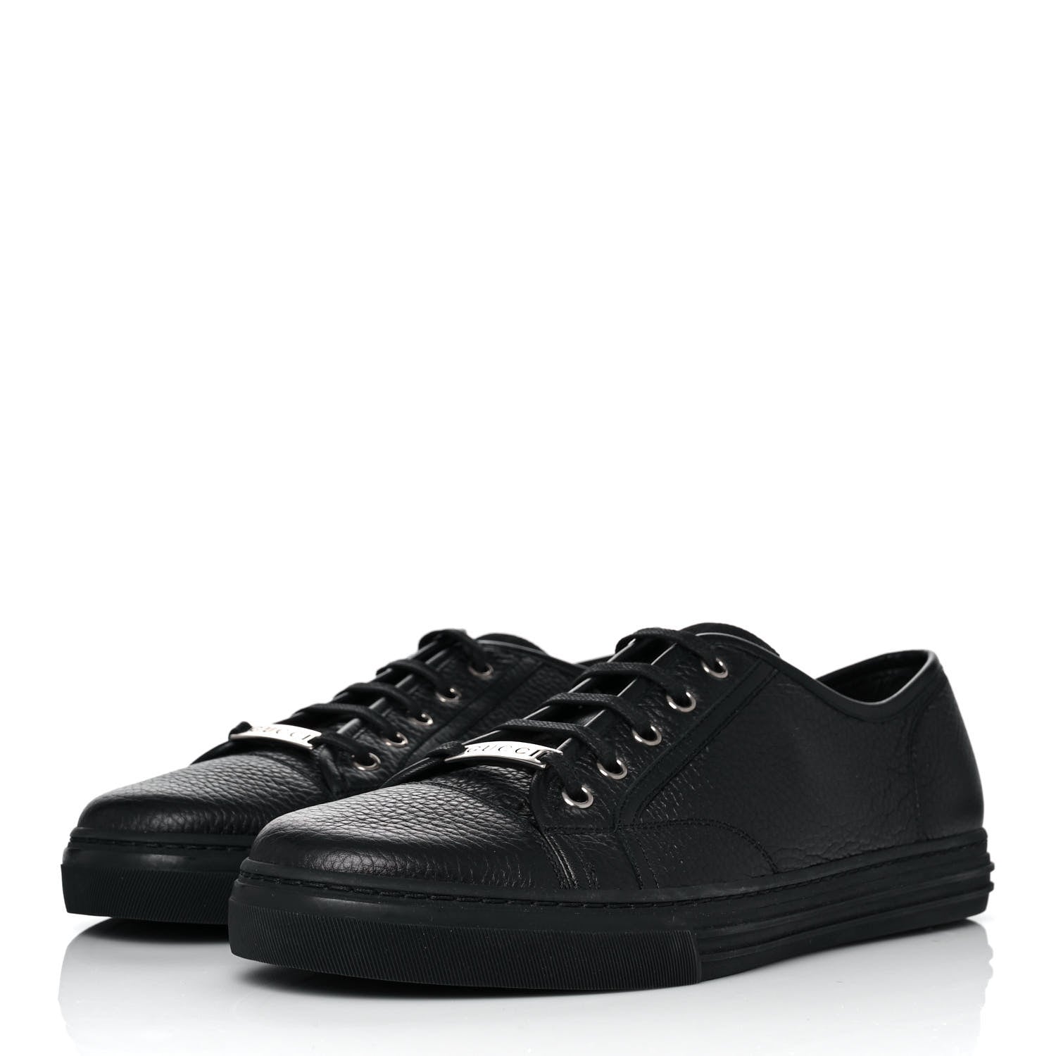 Gucci Nappa Mens Low Top Sneakers 9 Black 3 of 9
