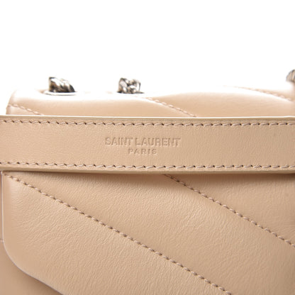 Saint Laurent Calfskin Y Quilted Monogram Small Loulou Chain Satchel Nude Powder 9 of 10