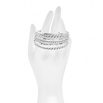 David Yurman Sterling Silver Diamond 29mm Pure Form Cuff Bracelet 2 of 4