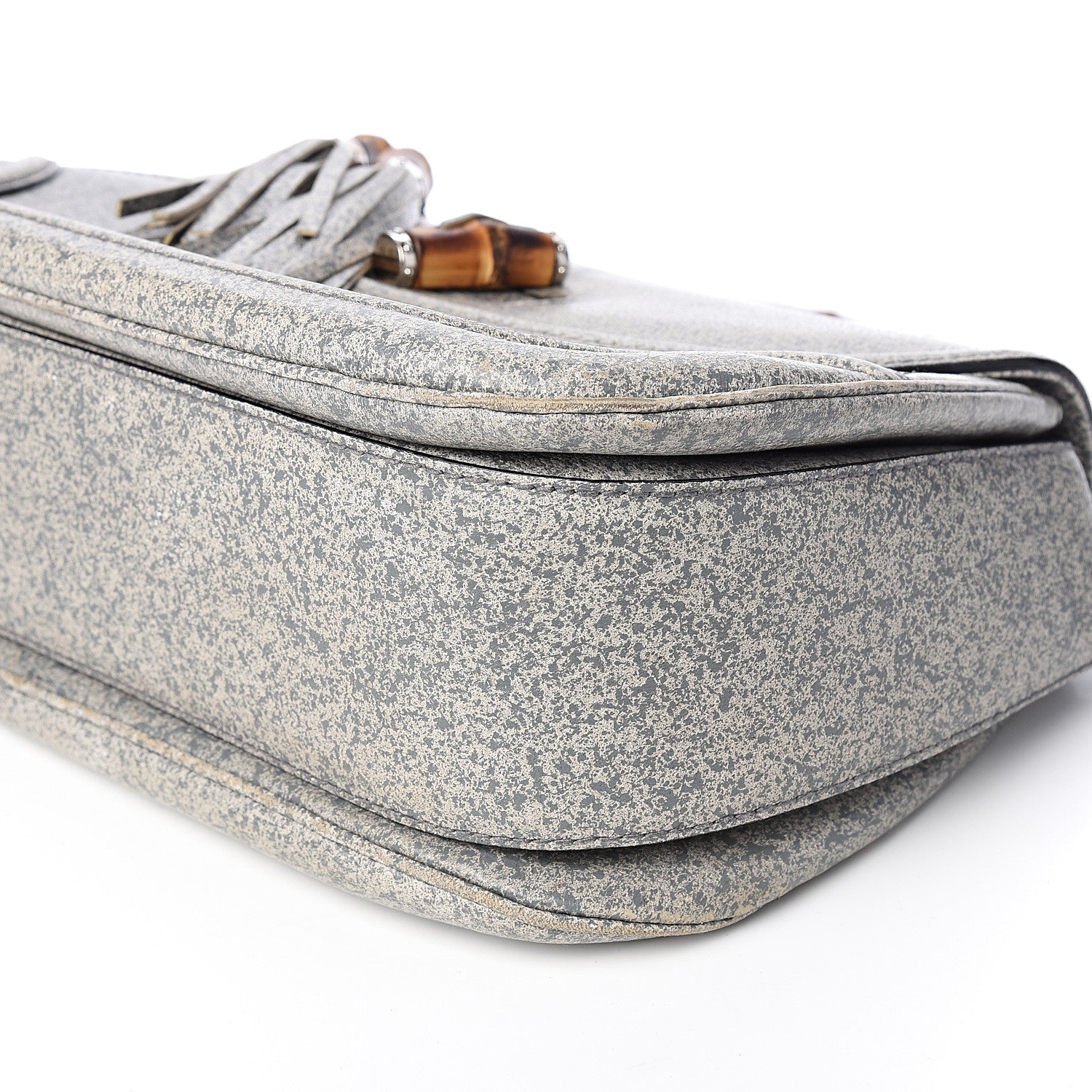 Gucci Calfskin Large New Bamboo Top Handle Bag Light Grey 8 of 10