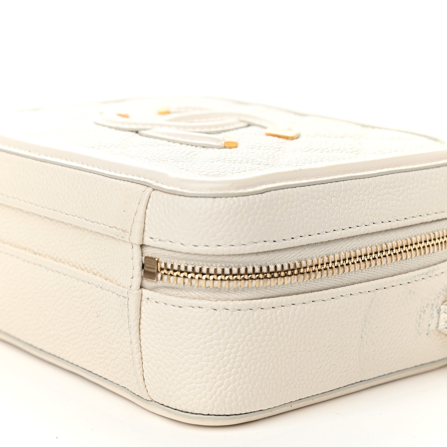 Chanel Caviar Quilted Small CC Filigree Vanity Case White 9 of 11
