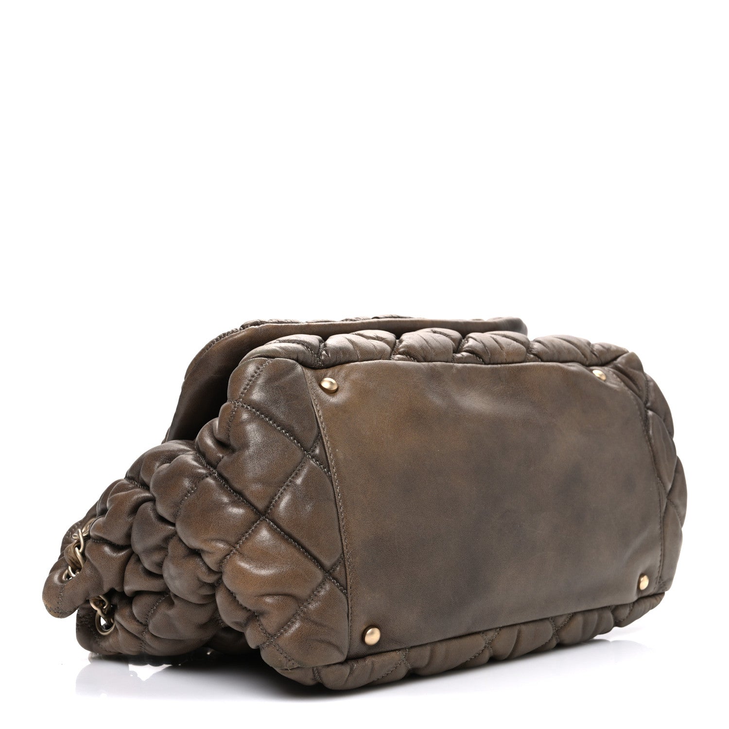 Chanel Calfskin Bubble Quilt Accordion Flap Brown 4 of 10