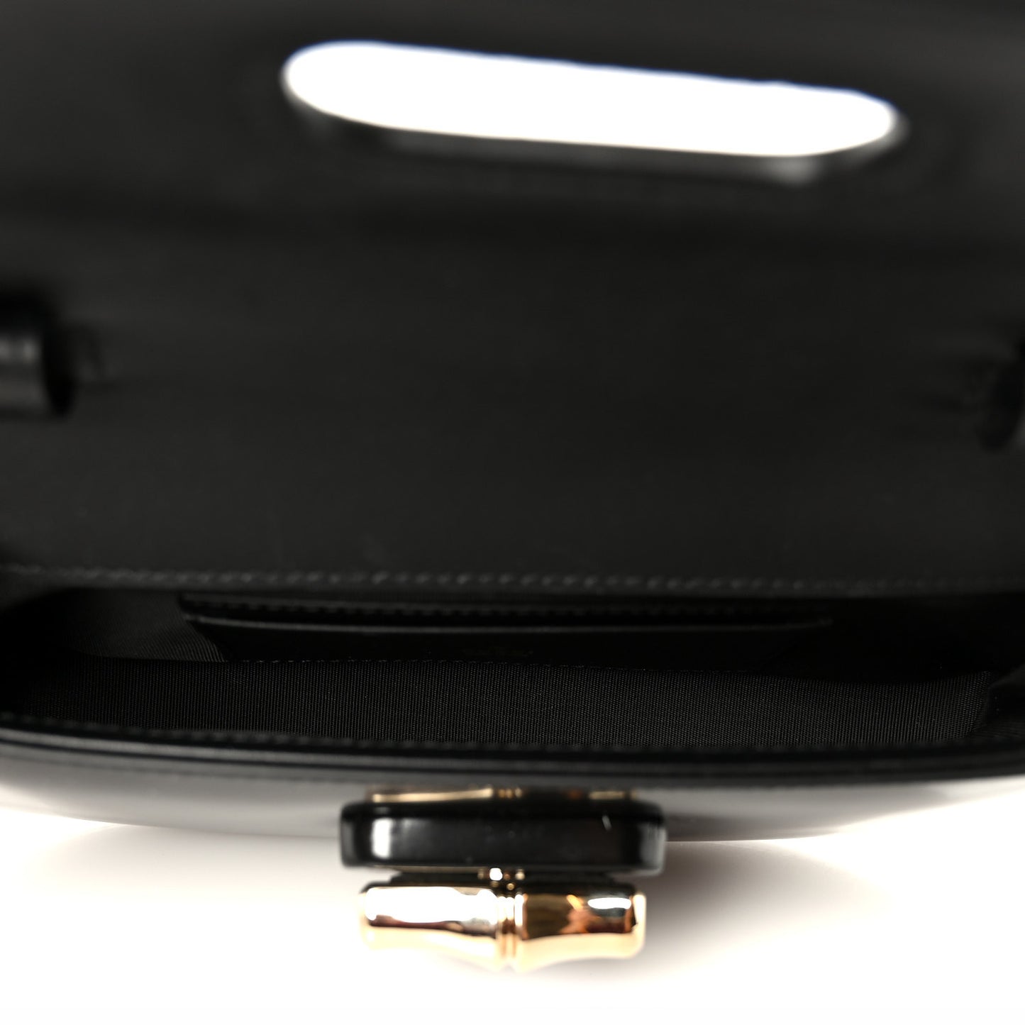 Shiny Calfskin Small Bamboo Night Bag Black