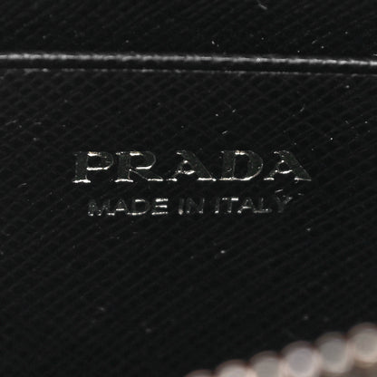 Prada Saffiano Lux Mini Double Zip Chain Crossbody Bag Black 6 of 10