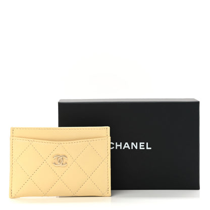 Chanel Lambskin Quilted Card Holder Yellow 9 of 9