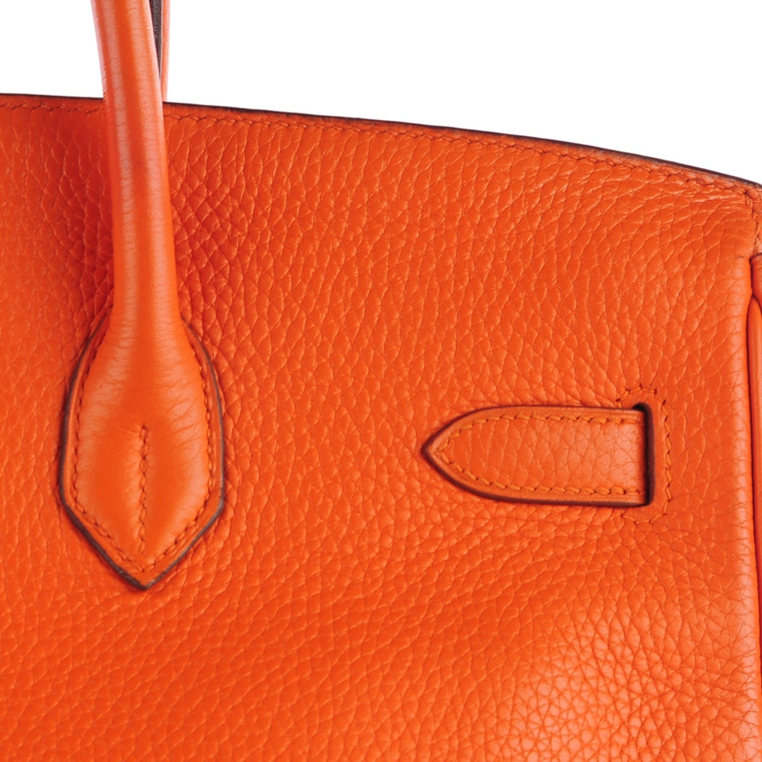 Hermes Taurillon Clemence Birkin 35 Orange 9 of 27