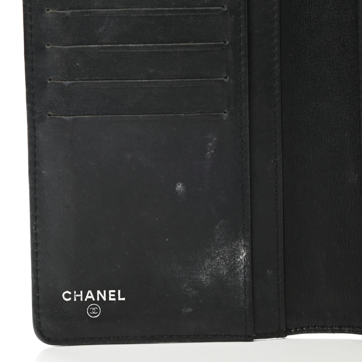 Chanel Patent Camellia Embossed Yen Wallet Black 6 of 13