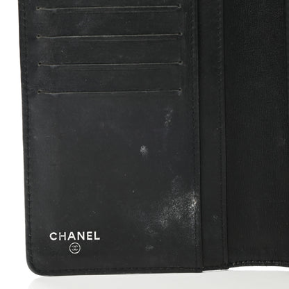 Chanel Patent Camellia Embossed Yen Wallet Black 6 of 13