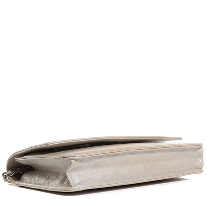 Chanel Caviar Sevruga Wallet on Chain WOC Pearl 5 of 9