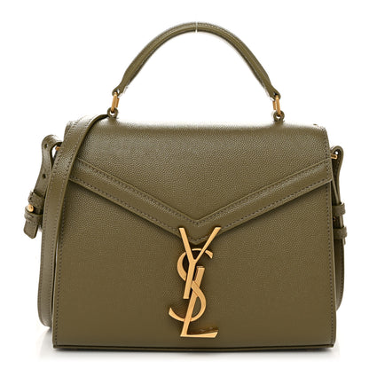 Saint Laurent Grain de Poudre Mini Classic Monogram Cassandra Top Handle Olive 1 of 9