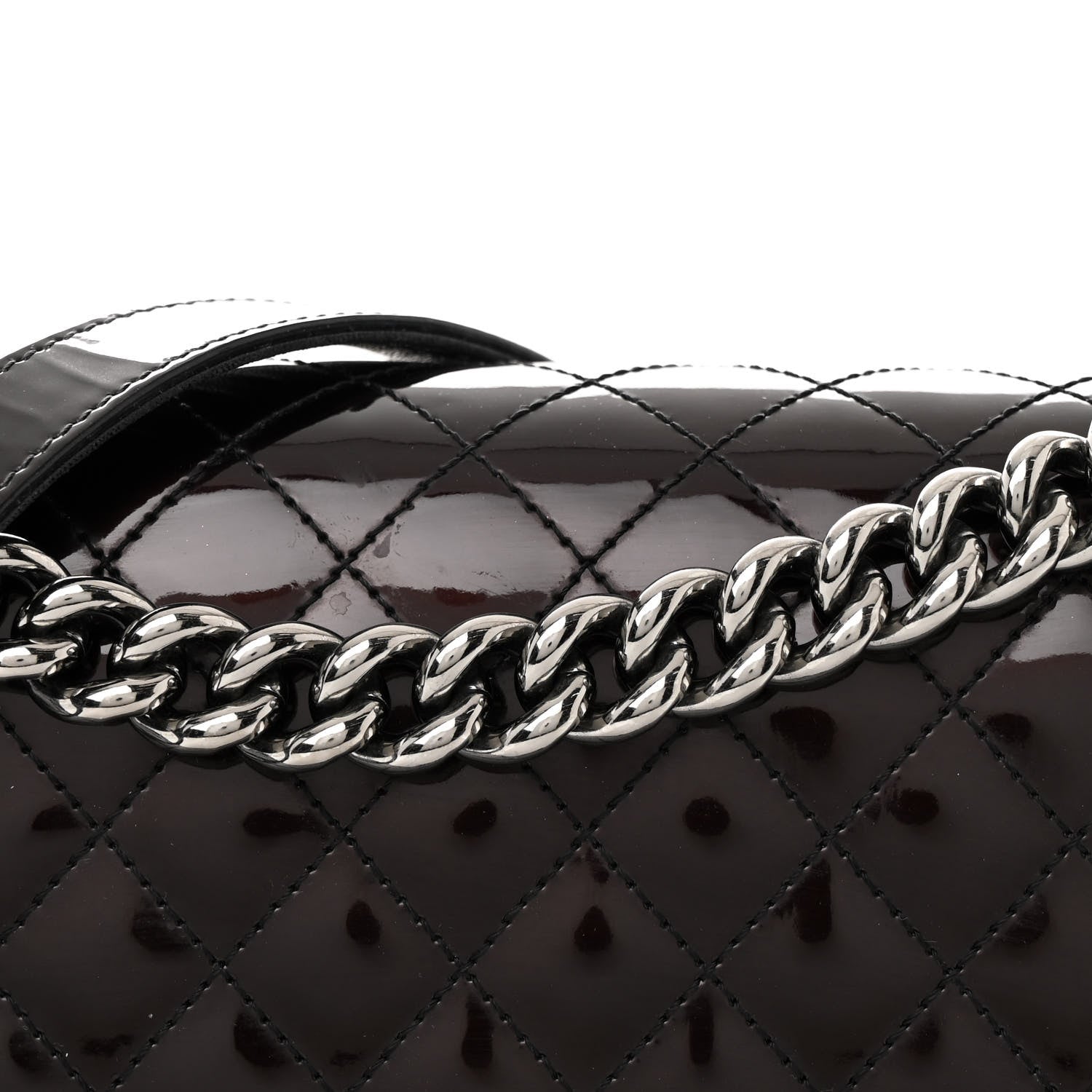 Chanel Patent Calfskin Quilted New Medium Boy Flap Black 8 of 13