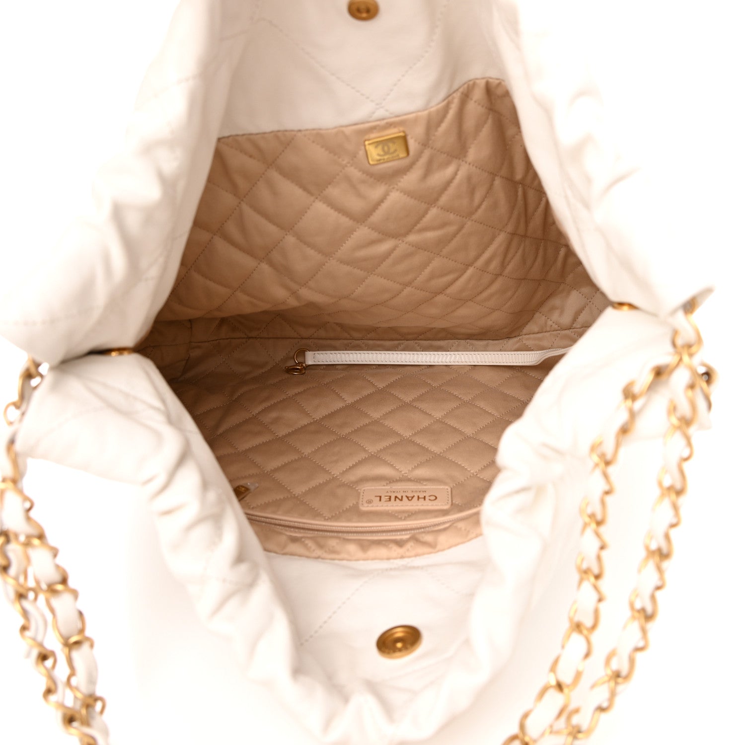Chanel Shiny Calfskin Quilted Chanel 22 White 4 of 14