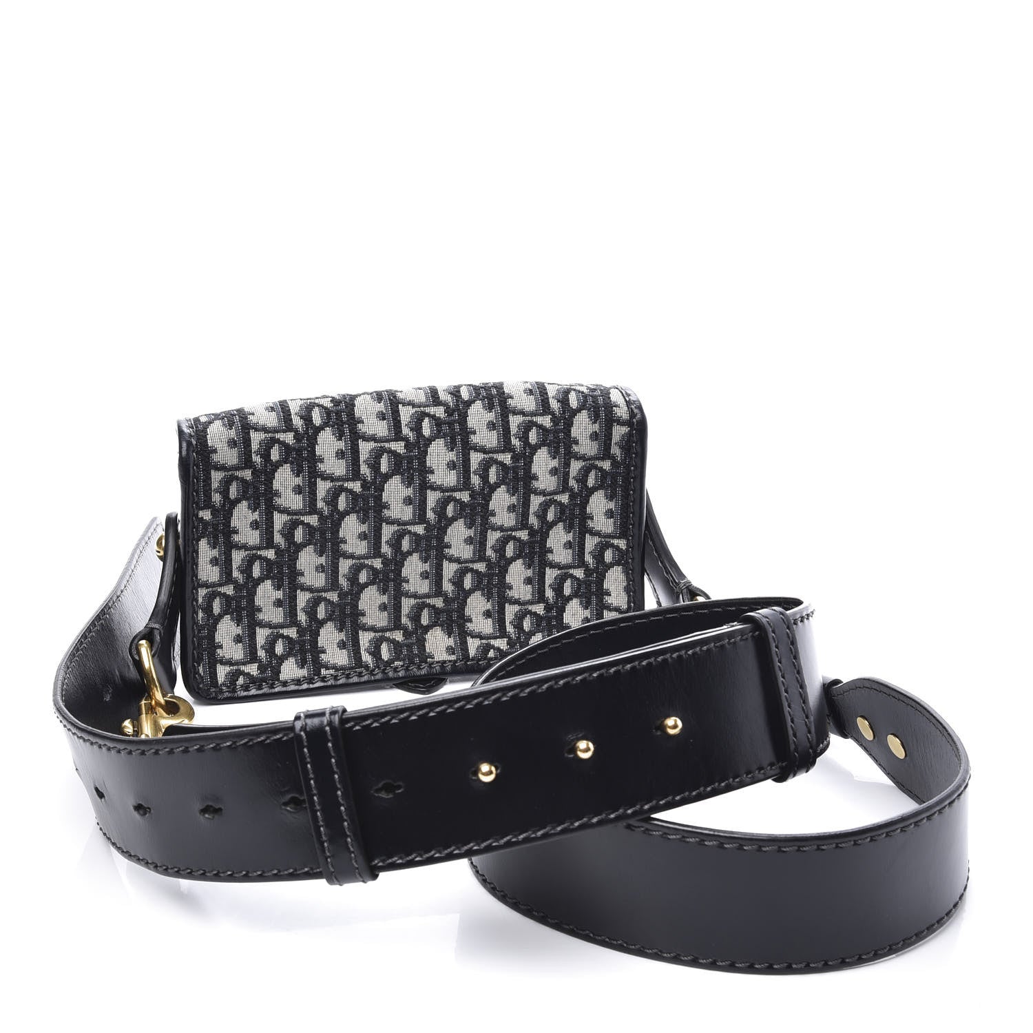 Christian Dior Oblique Flap Bag Navy Blue 2 of 11