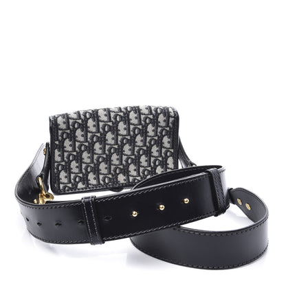 Christian Dior Oblique Flap Bag Navy Blue 2 of 11