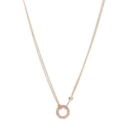 Cartier 18K Pink Gold 2 Diamond LOVE Necklace 1 of 5