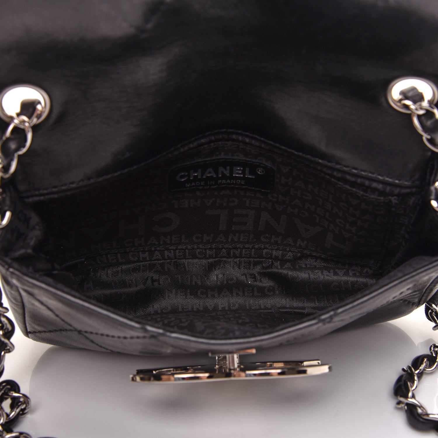 Chanel Lambskin Diamond Stitched Mini Flap Black 5 of 11