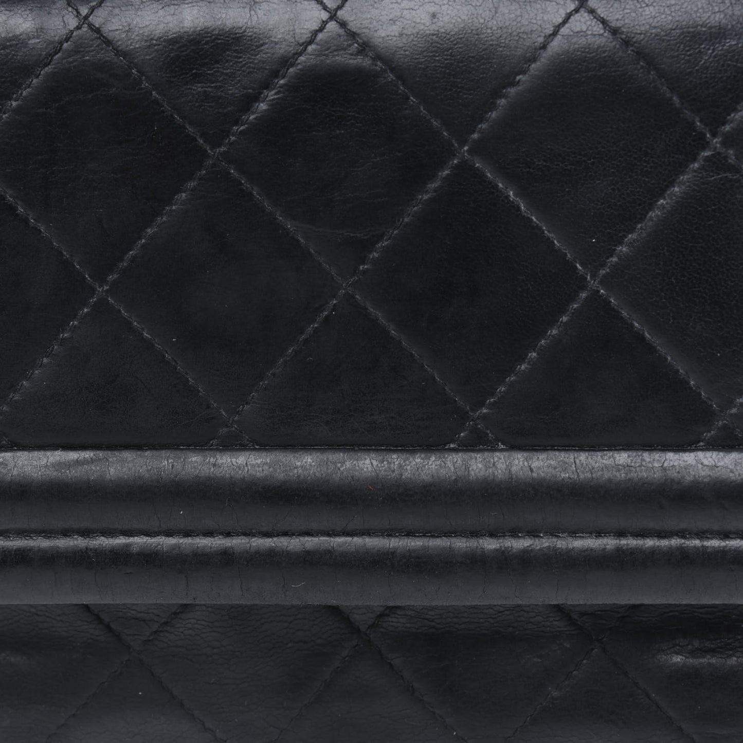 Lambskin Quilted Small Tassel Single Flap Black