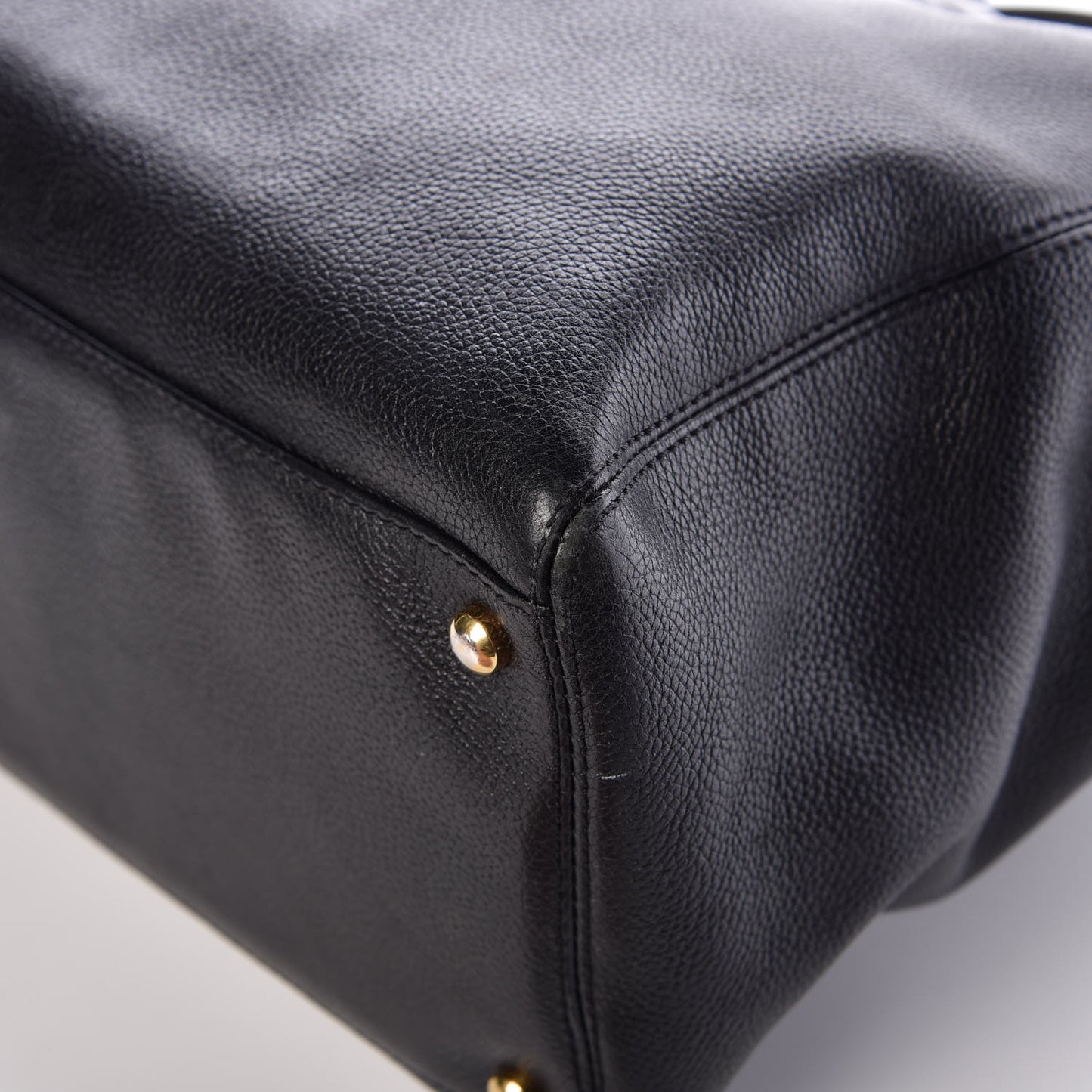 Calfskin Cerf Executive Shopper Tote Black