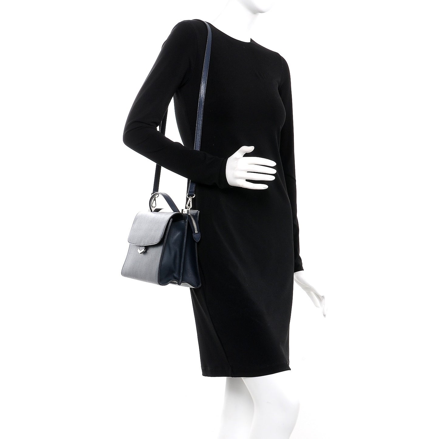 Vitello Elite Flamingo Demi Jour Shoulder Bag Lavagna