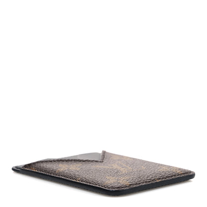Louis Vuitton Monogram Macassar Magnetic Card Holder Black 4 of 7