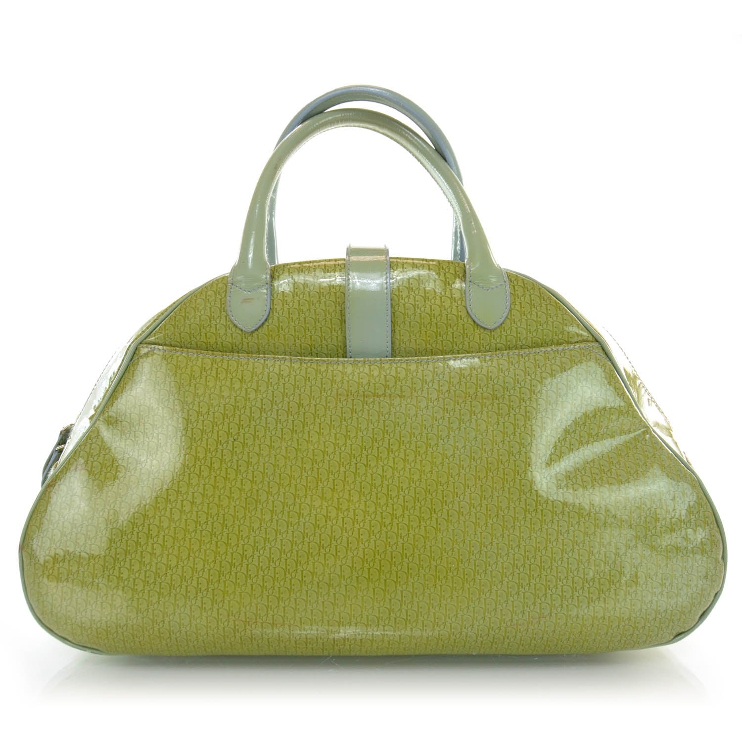 Christian Dior Patent Saddle Bowler Green 3 of 7