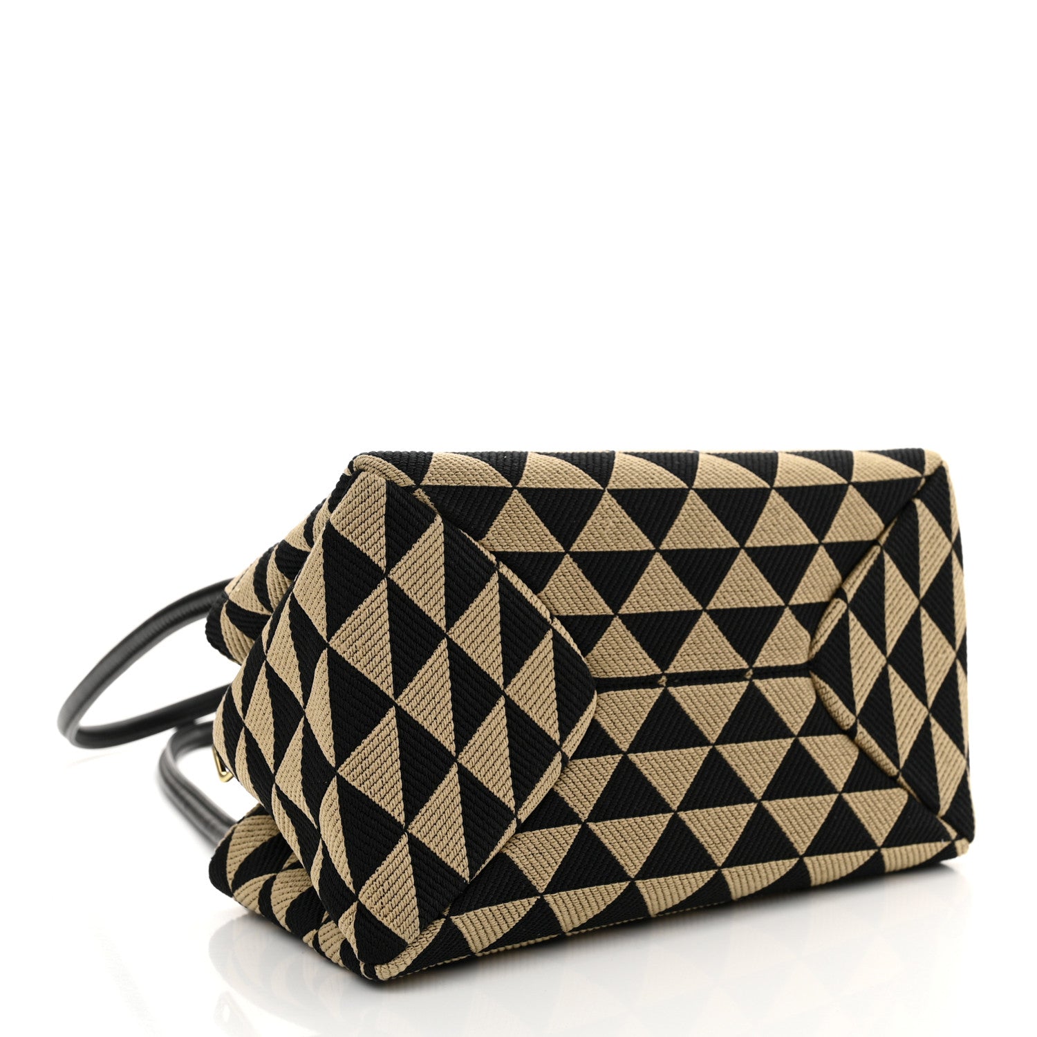 Prada Jacquard Triangolo Symbole Embroidered Small Shoulder Bag Black Corda 4 of 11