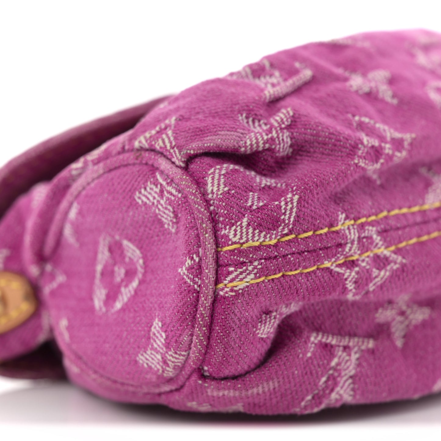 Monogram Denim Mini Pleaty Fuchsia