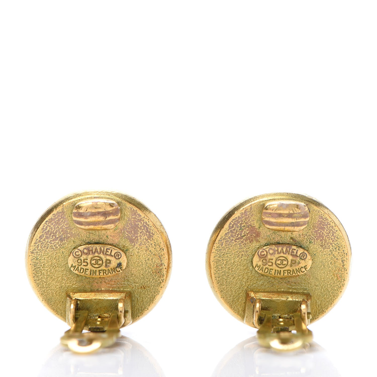 Chanel Pearl CC Logo Clip On Earrings Gold 4 of 5