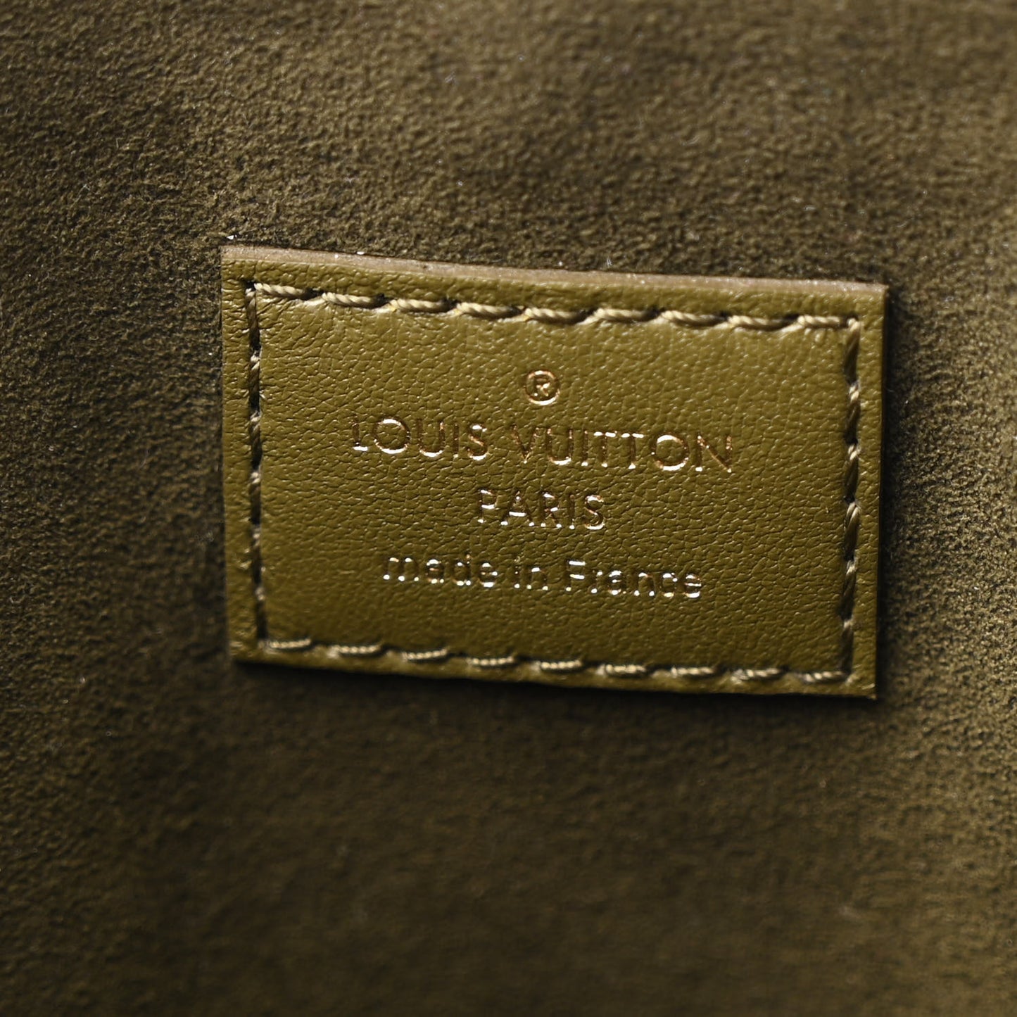 Lambskin Embossed Monogram Coussin MM Khaki