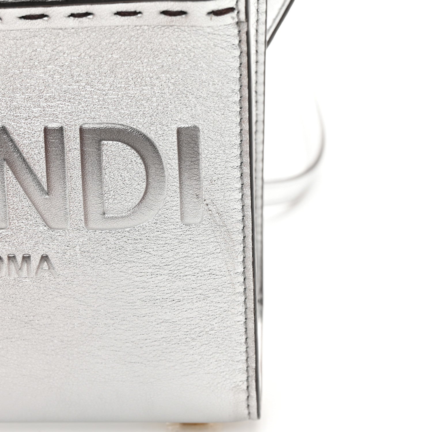 Fendi Vitello Catalan Mirror Plexiglass Mini Fendi Sunshine Shopper Tote Argento 11 of 12