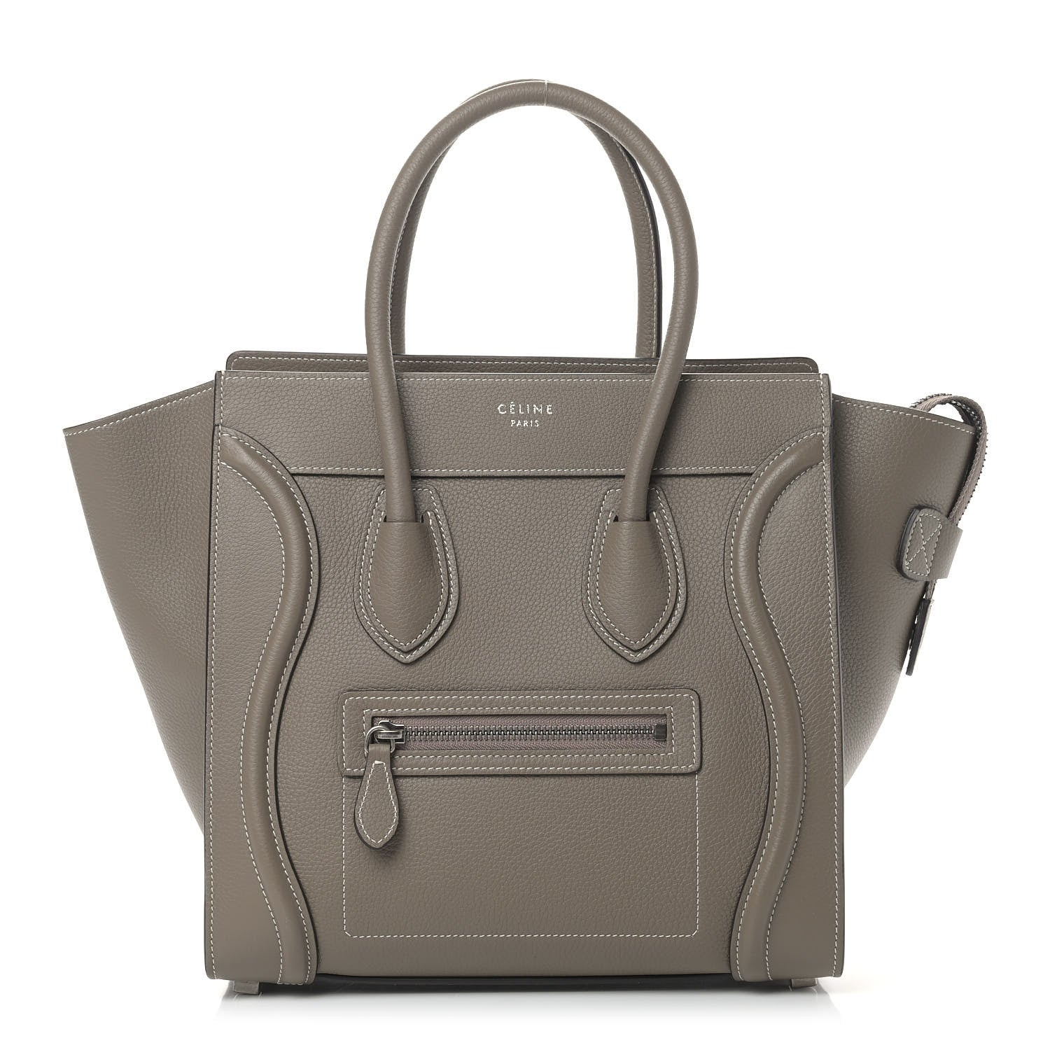 Celine Drummed Calfskin Micro Luggage Souris 1 of 11