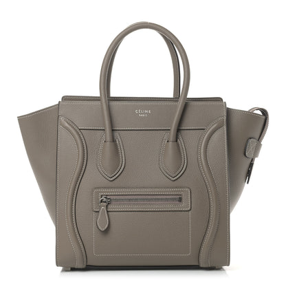 Celine Drummed Calfskin Micro Luggage Souris 1 of 11