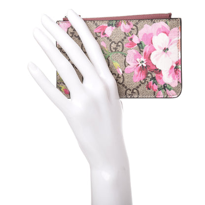 Gucci GG Supreme Monogram Blooms Key Ring Coin Case Beige Multicolor Dry Rose 2 of 6