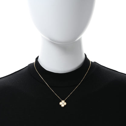 Van Cleef & Arpels 18K Yellow Gold Diamond Yellow Mother of Pearl Vintage Alhambra Pendant Necklace 3 of 5