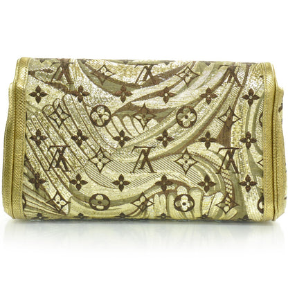 Louis Vuitton Monogram Brocade Thalie Clutch Gold 4 of 8