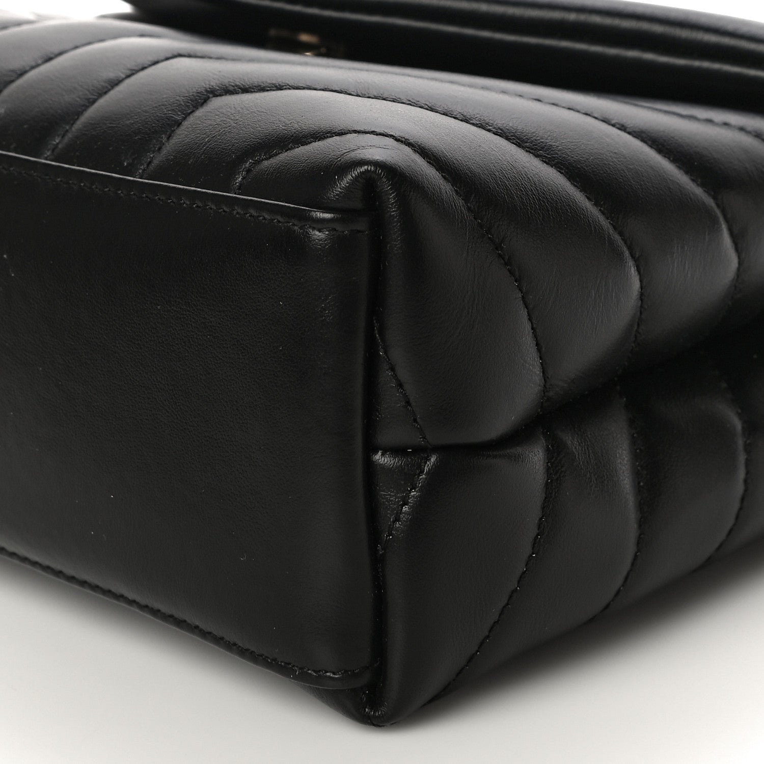 Saint Laurent Calfskin Y Quilted Monogram Small Loulou Chain Satchel Black 9 of 14