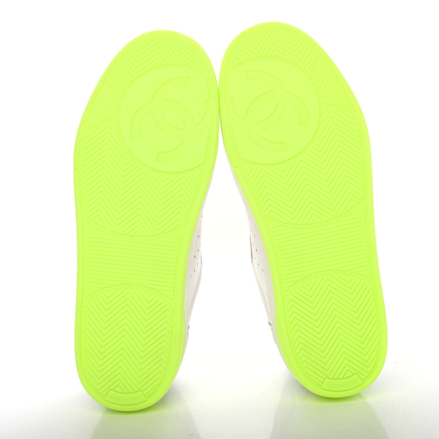 Calfskin Womens Logo Sneakers 40.5 White Multicolor