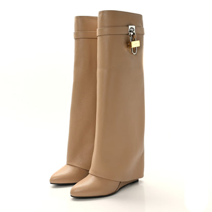 Givenchy Calfskin Shark Lock Pant Boots 40 Beige 3 of 7