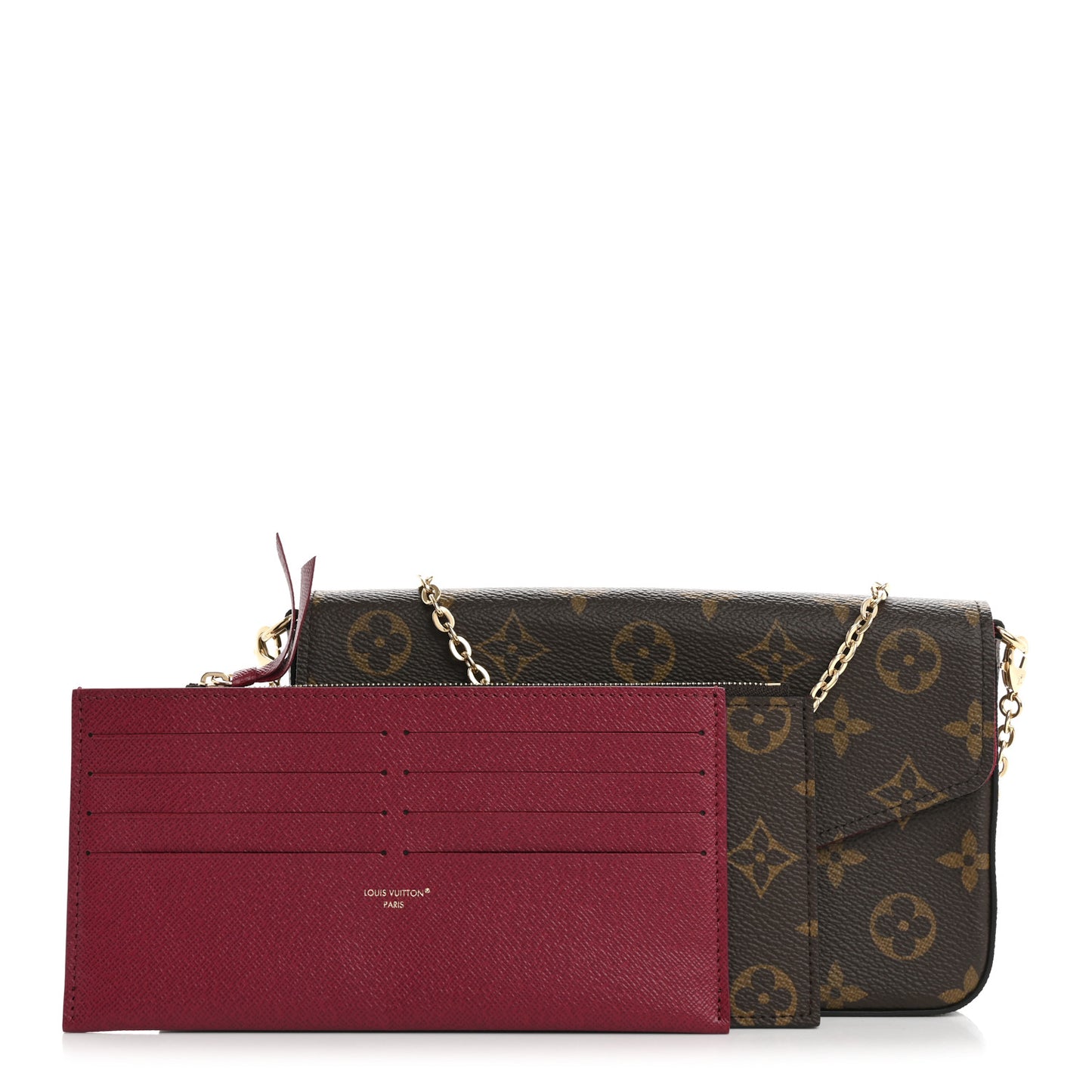 Monogram Pochette Felicie Chain Wallet Fuchsia