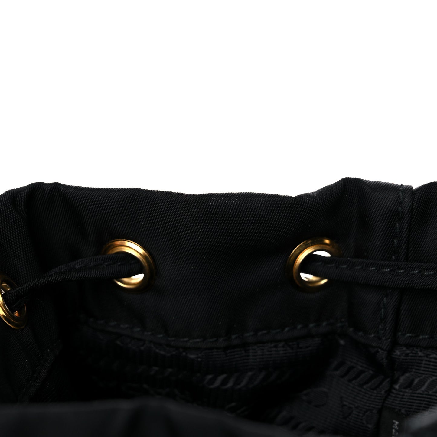Saffiano Tessuto Nylon Mini Bucket Crossbody Bag Black