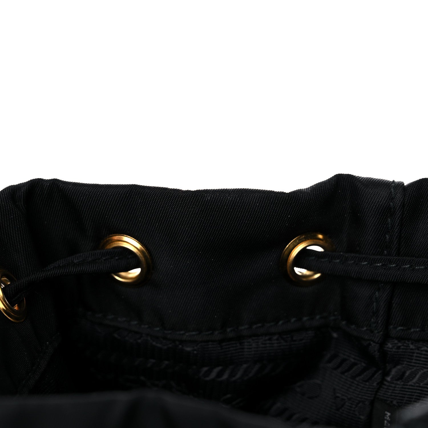 Prada Saffiano Tessuto Nylon Mini Bucket Crossbody Bag Black 13 of 17