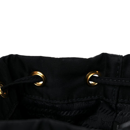 Prada Saffiano Tessuto Nylon Mini Bucket Crossbody Bag Black 13 of 17