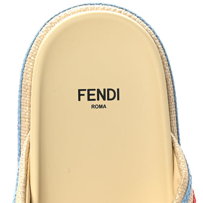 Fendi Raffia Embroidered Knot Sandals 39 Multicolor 8 of 8