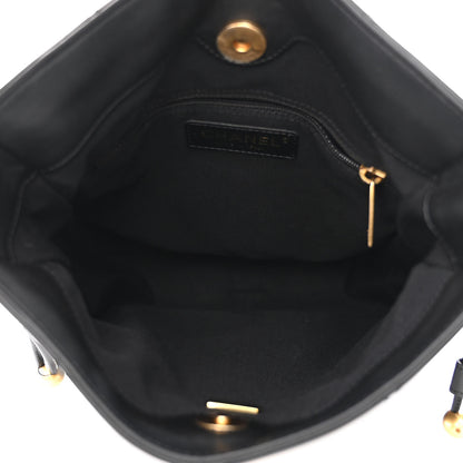 Chanel Calfskin Quilted Drawstring Bucket Bag Black 5 of 11