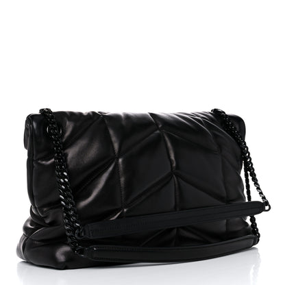 Saint Laurent Lambskin Quilted Medium Loulou Puffer Monogram Chain Satchel Black 3 of 11