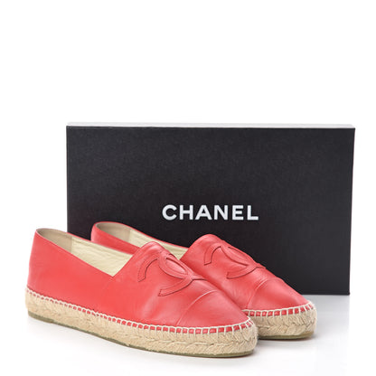 Chanel Lambskin CC Espadrilles 39 Red 8 of 8