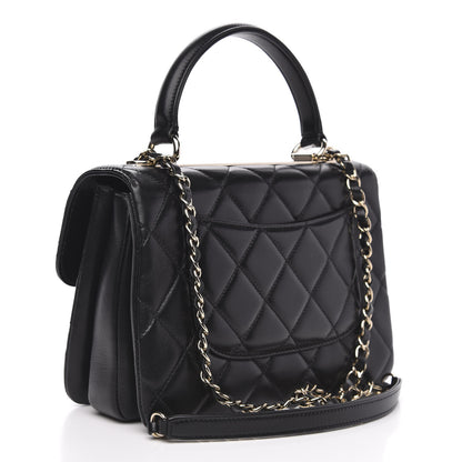 Chanel Lambskin Quilted Small Trendy CC Dual Handle Flap Bag Black 3 of 12