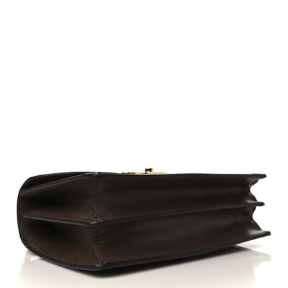 Gucci Monogram Jumbo GG Textured Dollar Calfskin Web Small Ophidia Padlock Top Handle Bag Camel Ebony New Acero 4 of 8
